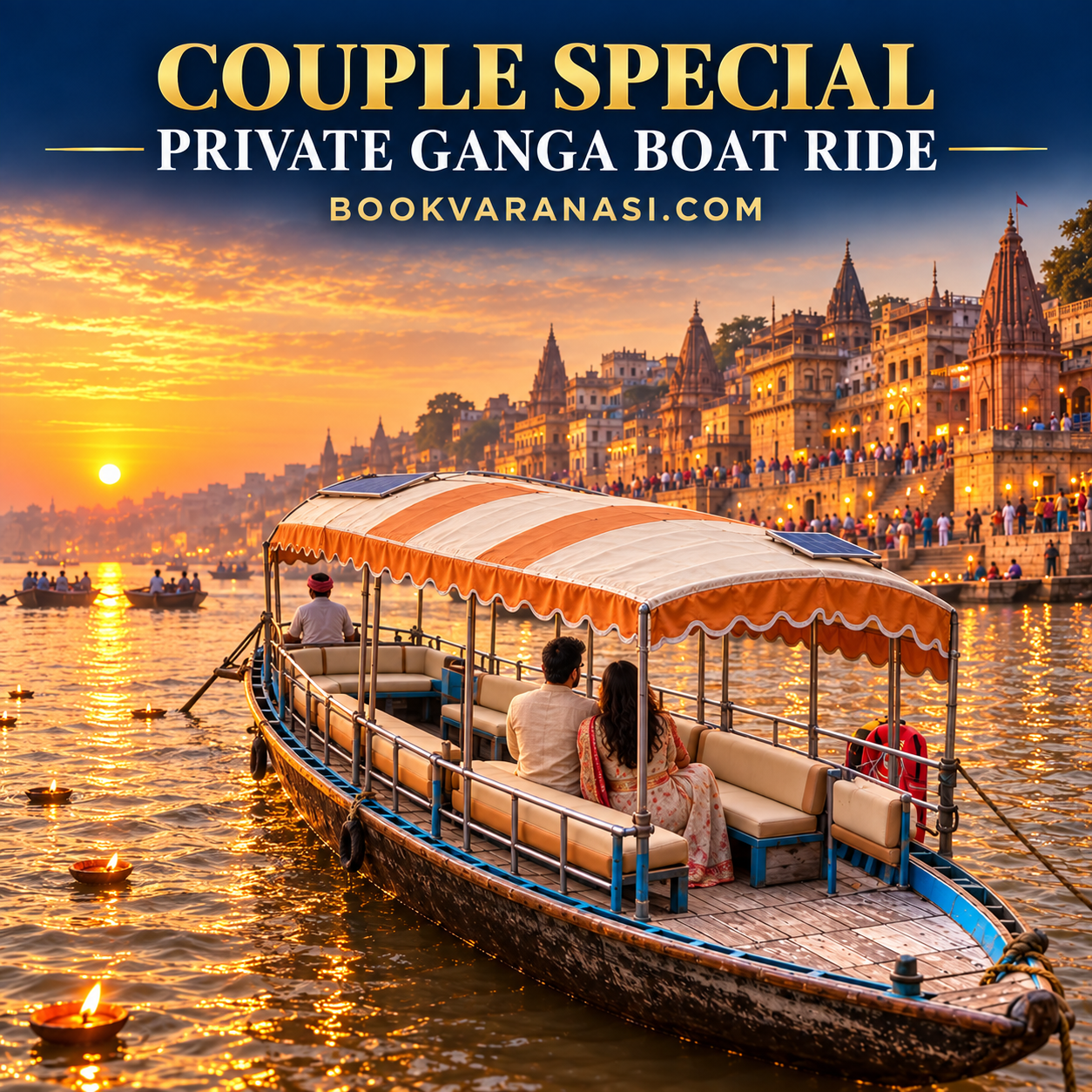 Romantic Sunset Ganga Boat Ride — Boat Ride Services in Varanasi